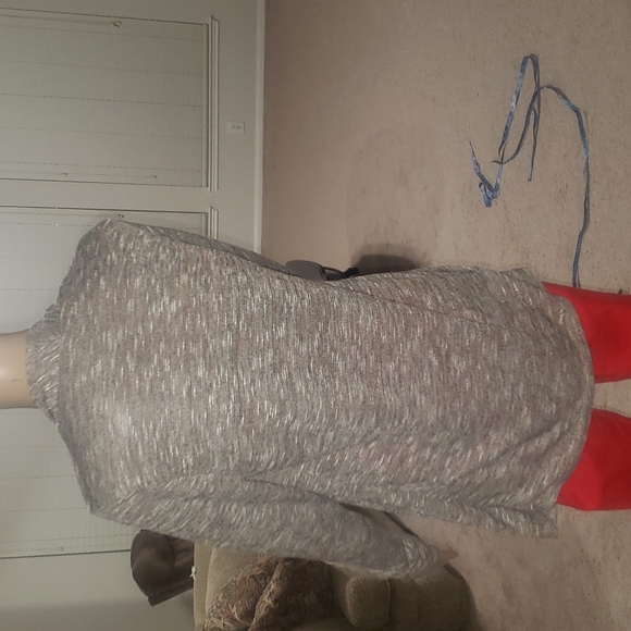 NWOT Naif L layered cardigan lightweight marled grey soft flowy boho - Picture 5 of 9